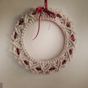 Téli ajtódísz  - karácsony - karácsonyi lakásdekoráció - karácsonyi ajtódíszek - Meska.hu