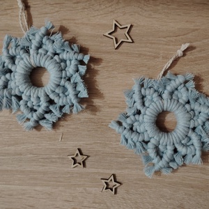 Hópehely , Karácsony, Karácsonyi lakásdekoráció, Karácsonyfadíszek, Csomózás, MESKA