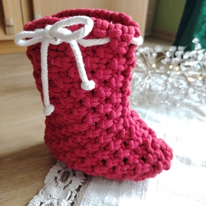 Mikulás csizma  - karácsony - mikulás - mikulás csizma és zokni - Meska.hu