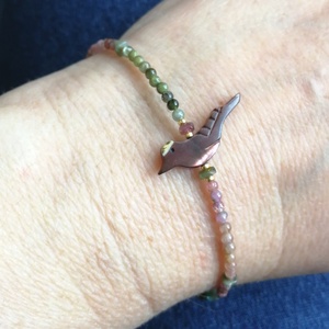 Barna gyöngyház madár karkötő 1.  -  - Meska.hu