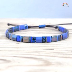 Selymes üveggyöngy karkötő - kék - ékszer - karkötő - gyöngyös karkötő - Meska.hu