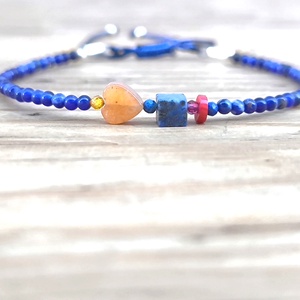 Lápisz lazuli karkötő - ékszer - karkötő - charm karkötő - Meska.hu