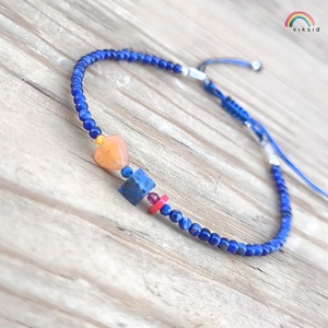Lápisz lazuli karkötő - ékszer - karkötő - charm karkötő - Meska.hu
