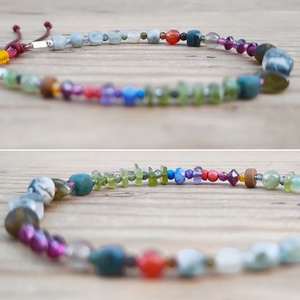 Színes ásvány karkötő - ékszer - karkötő - ásványkarkötő - Meska.hu