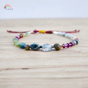 Színes ásvány karkötő - ékszer - karkötő - ásványkarkötő - Meska.hu