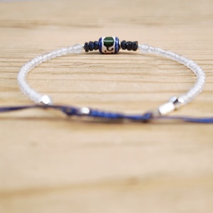 Kerámia és rózsakvarc karkötő - ékszer - karkötő - ásványkarkötő - Meska.hu