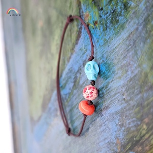 Koponya egyszál karkötő - ékszer - karkötő - karkötő medállal - Meska.hu