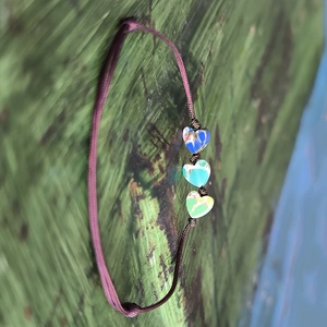 Szívecskés egyszál karkötő - ékszer - karkötő - karkötő medállal - Meska.hu