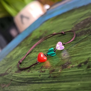 Szívecskés egyszál karkötő - ékszer - karkötő - karkötő medállal - Meska.hu