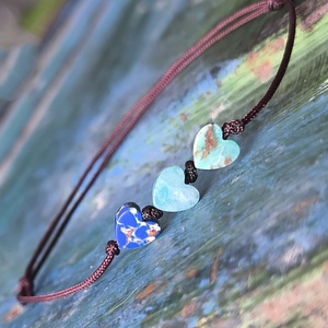 Szívecskés egyszál karkötő - ékszer - karkötő - karkötő medállal - Meska.hu