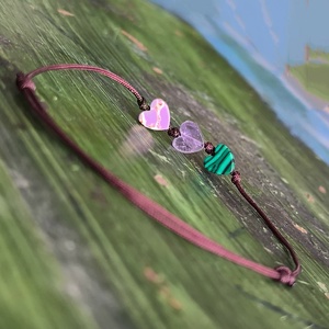 Szívecskés egyszál karkötő - ékszer - karkötő - karkötő medállal - Meska.hu