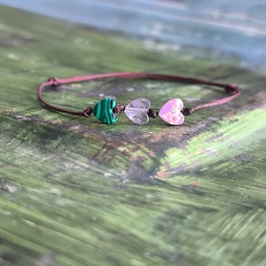 Szívecskés egyszál karkötő - Meska.hu