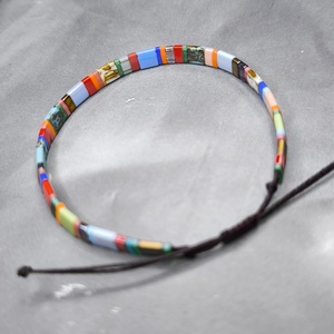 Selymes üveggyöngy karkötő - színes - ékszer - karkötő - gyöngyös karkötő - Meska.hu