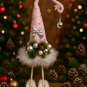 Tüll Szoknyás Karácsonyi Manófa  LED Világítással (50 cm) - Meska.hu