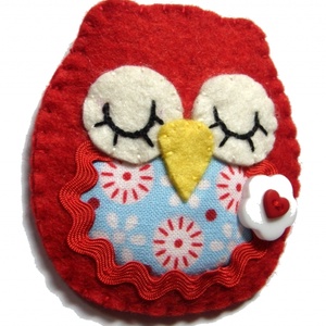 Huhu a Bagoly kitűző -piros- -  - Meska.hu