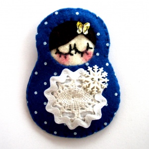 Matrjoska Hópihe Sötétkék - Meska.hu