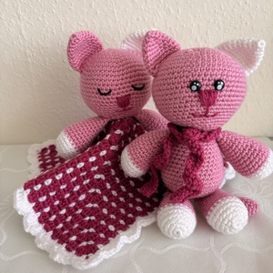 Horgolt Cicás szundikendő és cica , Játék & Sport, Plüssállat & Játékfigura, Cica, Horgolás, MESKA