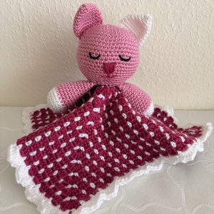 Horgolt Cicás szundikendő és cica  - játék & sport - plüssállat & játékfigura - cica - Meska.hu