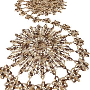 Horgolt Arany/barna színű csillogó terítő, Otthon & Életmód, Lakástextil, Abrosz, terítő, Asztalközép terítő, Horgolás, MESKA