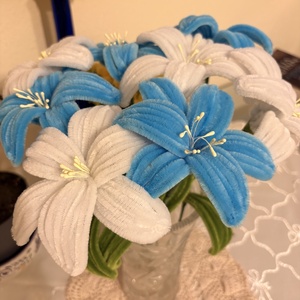 8 db zsenília liliom - otthon & életmód - virágdekoráció - virágdíszek - asztali virágdísz - Meska.hu