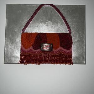 Fendi Baguette Táska Inspiráló Gyöngyözöt Vászon Kép Rózsaszín és narancssárga Modern Falikép  - otthon & életmód - dekoráció - kép & falikép - vászonkép - Meska.hu