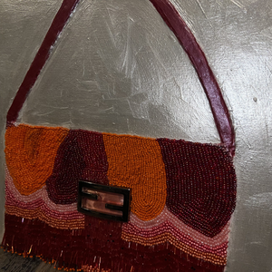 Fendi Baguette Táska Inspiráló Gyöngyözöt Vászon Kép Rózsaszín és narancssárga Modern Falikép  - otthon & életmód - dekoráció - kép & falikép - vászonkép - Meska.hu