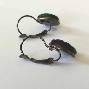 Selyem gomb fülbevaló - ékszer - fülbevaló - lógós kerek fülbevaló - Meska.hu