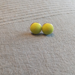 Zöld pici gomb fülbevaló , Ékszer, Fülbevaló, Klipsz, Ékszerkészítés, Fémmegmunkálás, MESKA