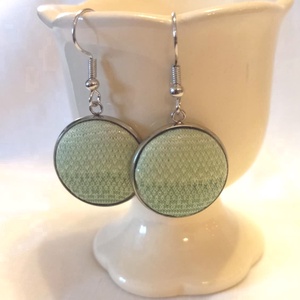 Zöld fülbevaló, Ékszer, Fülbevaló, Lógós kerek fülbevaló, Ékszerkészítés, Fémmegmunkálás, MESKA
