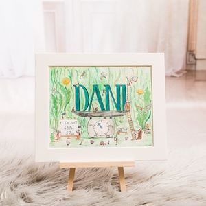 Fiús/Lányos Babaposzter, Állatos, Babaszoba Dekoráció, Születési Tabló, Otthon & Életmód, Babaszoba, gyerekszoba, Gyerek névtábla, Fotó, grafika, rajz, illusztráció, MESKA