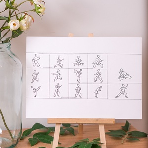 Karate Karikatúra, Sport Karikatúra, Karate Sport, Pálcika Emberke  - művészet - grafika & illusztráció - ceruzarajz - Meska.hu