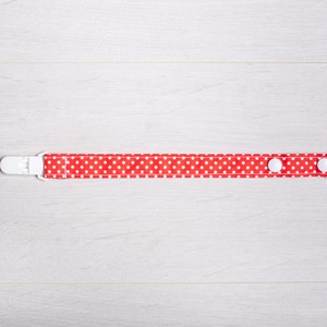 Cumitartó - piros pöttyös - játék & sport - 3 éves kor alattiaknak - cumilánc - Meska.hu