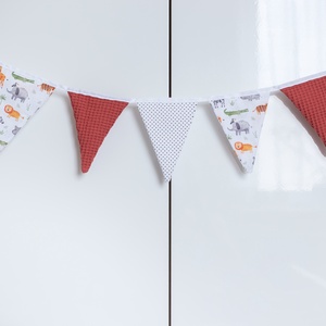 Zászlófüzér / Girland gyerekszobába - szafari (téglavörös) - otthon & életmód - babaszoba, gyerekszoba - babaszoba dekoráció - Meska.hu