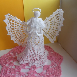 Horgolt csúcsdísz angyal -  - Meska.hu