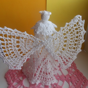 Horgolt csúcsdísz angyal -  - Meska.hu