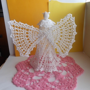 Horgolt csúcsdísz angyal -  - Meska.hu