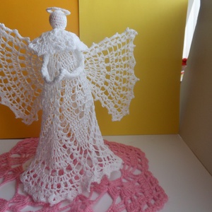 Horgolt csúcsdísz angyal -  - Meska.hu