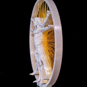 Vitruvius ember 3D dekoráció  arany szálakkal díszített modern szobor - művészet - makett, modell - Meska.hu