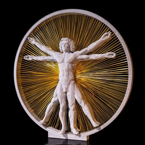 Vitruvius ember 3D dekoráció  arany szálakkal díszített modern szobor - művészet - makett, modell - Meska.hu