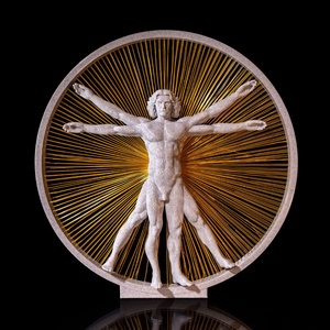 Vitruvius ember 3D dekoráció  arany szálakkal díszített modern szobor, Művészet, Makett, modell, Mindenmás, MESKA