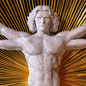 Vitruvius ember 3D dekoráció  arany szálakkal díszített modern szobor - művészet - makett, modell - Meska.hu