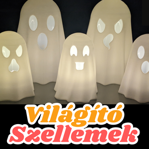Világító szellemek  5 darabos szett, teamécsessel, Otthon & Életmód, Dekoráció, Halloween, Halloweeni dekoráció, Mindenmás, MESKA