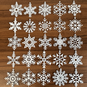 25 darabos Hópehely karácsonyfadíszek  - karácsony - karácsonyi lakásdekoráció - karácsonyi lakásdíszek - Meska.hu