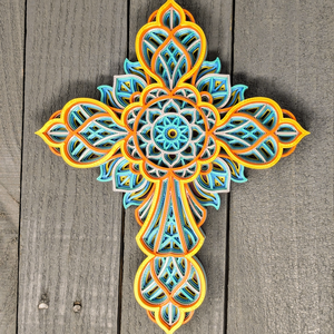 Színes Mandala Kereszt - Meska.hu