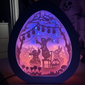 Állítható Színű Húsvéti Led Nyuszikás Világító Tojás  Asztali Dísz - Meska.hu