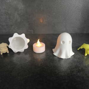 Kicsi Világító Cicás Szellem  Polcdísz - otthon & életmód - dekoráció - halloween - halloweeni dekoráció - Meska.hu