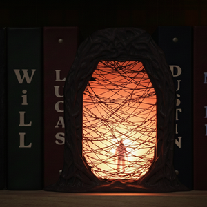 Stranger Things ihlette világító Upside Down portál dekoráció � LED könyvespolc dísz - otthon & életmód - dekoráció - asztal és polc dekoráció - könyvszobor - Meska.hu