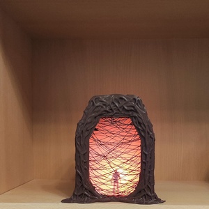 Stranger Things ihlette világító Upside Down portál dekoráció � LED könyvespolc dísz - otthon & életmód - dekoráció - asztal és polc dekoráció - könyvszobor - Meska.hu