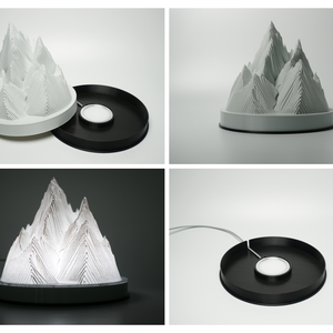 Modern hegy formájú hangulatlámpa  Minimalista LED dekoráció - Meska.hu
