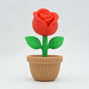 Kötött hatású műanyag rózsa kaspóban � örök virág dekoráció - otthon & életmód - virágdekoráció - virágdíszek - asztali virágdísz - Meska.hu
